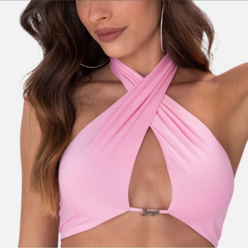 ADIKA pink Angel halter top